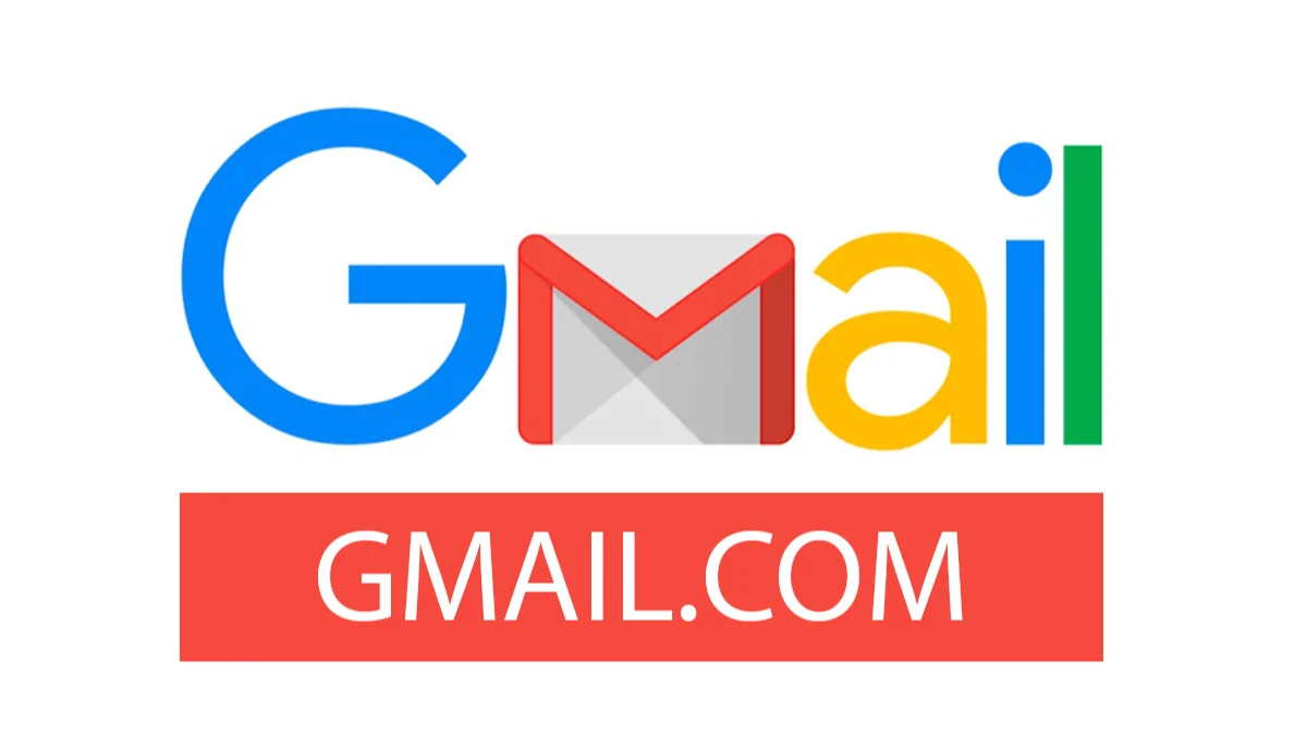 Logo do Gmail com texto de Gmail.com